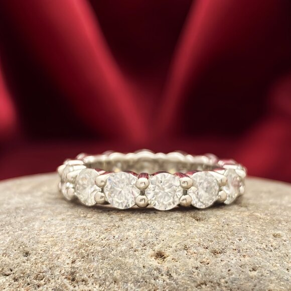 NEW Certified 4~5ct. t.w. 4mm Moissanite  Full Eternity Band Ring - Picture 1 of 7